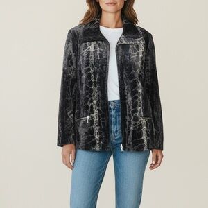 Laura Ashley Woman Faux fur animal print jacket Size Large